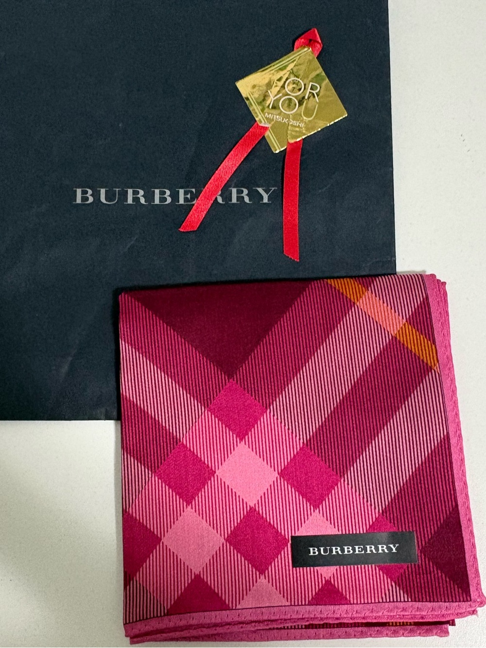 Burberry Pink Plaid Scarf